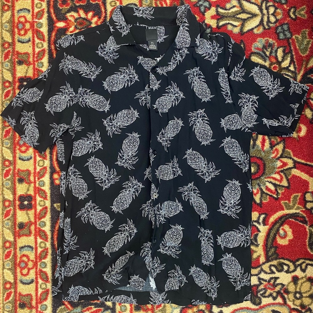H&M Pineapple Black and White Button-Down